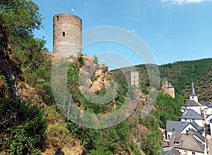Castle ruin in Esch-sur-Sure in the Ardennes of Luxembourg