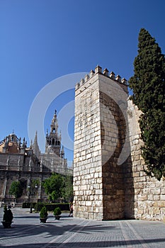 A castle ruin in seville, spai