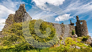 Castle, a ruined 15th-century structure on the banks of Loch Awe, in Argyll and Bute, Scotland.