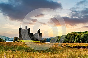 Castle, a ruined 15th-century structure on the banks of Loch Awe, in Argyll and Bute, Scotland.