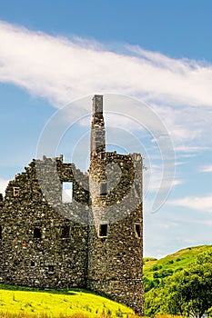 Castle, a ruined 15th-century structure on the banks of Loch Awe, in Argyll and Bute, Scotland.