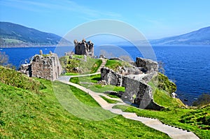 Castle ruins along Loch Ness