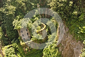 Castle ruins in a canyon of Sorrento photo