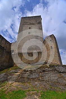 Castle ruins in Karlstejn, Czech Republic.