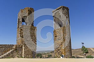 Castle ruins at Montemor-o-Novo, in Portugal