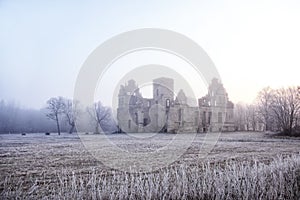 castle ruins in the morning sun