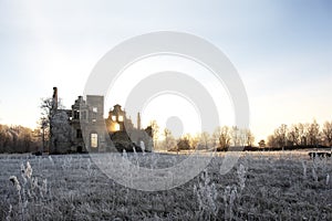 castle ruins in the morning sun