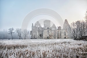 castle ruins in the morning sun