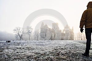 Castle ruins in the morning sun