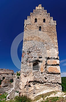 Castle ruins of Topolcany, old castle breakaway in Slovakia