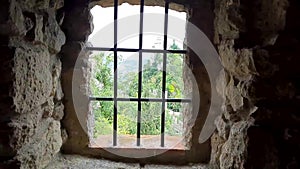 Castle rusted jail view