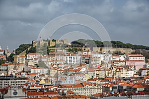 Castle of Saint George and Lisbon downtown