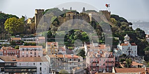 Castle of Saint George on top of Lisbon downtown