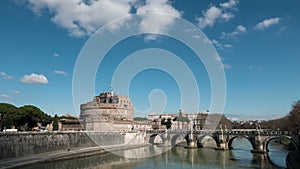 Castle of San Angelo, Panorama, Rome, Italy. Time