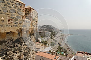 Castle of San Miguel in AlmuÃÂ±ecarÃÂ´s Costa Tropical. AlmuÃÂ±ecar, Granada province, Andalusia, Spain photo