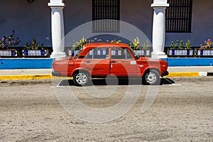 American classic car used as a taxi in Santiago de Cuba, Cuba - 2019