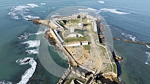 aerial view of the castle of San Sebastian in the city of Cadiz, Spain. photo