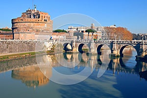 Castle Sant`Angelo and the bridge Sant`Angelo, Rome, Italy