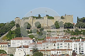 The castle Sao Jorge of Lisbon in Portugal photo