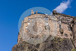 Castle seen from West Port, Edinburgh, Scotland.