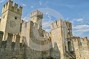 Castle Sirmione on beautifiul lake Garda in northern Italy