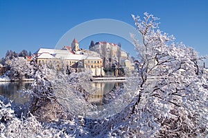 Castle In Snow On Sunny Winter Day, Ptuj, Slovenia