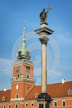 Castle Square with king Sigismund III Vasa column, Warsaw. photo