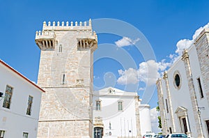 Castle square in the medieval town of Estremoz. Alentejo region. Portugal