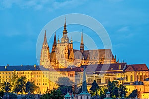 The castle with the St. Vitus Cathedral in Prague