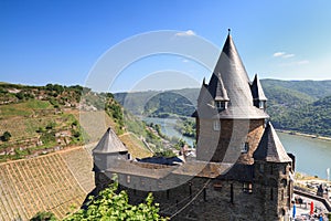 Castle Stahleck above the rhine valley