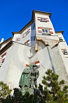 Castle and statue Thieves in Innsbruck Austria
