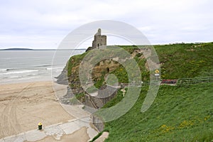 Castle and steps to the Ballybunion beach