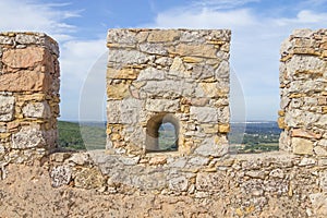 Castle stone wall in Santiago do Cacem