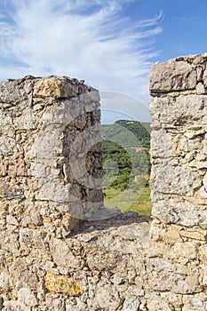 Castle stone wall in Santiago do Cacem