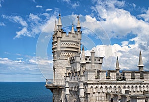 The castle Swallow`s Nest in the Black Sea in Crimea