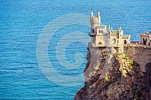 Castle of Swallow`s Nest in Black Sea, Crimea