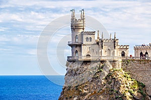 Castle of Swallow`s Nest on a cliff, Crimea