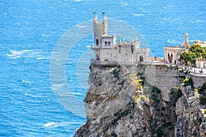 Castle Swallow`s Nest on a rock at Black Sea, Crimea