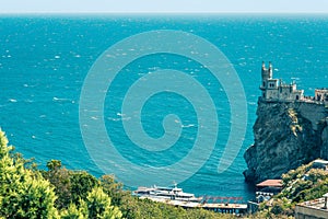 The castle Swallow`s Nest on rock, Crimea