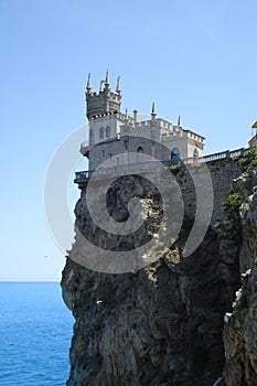 Castle Swallow`s Nest on a rock in Crimea. Beautiful place to visit.