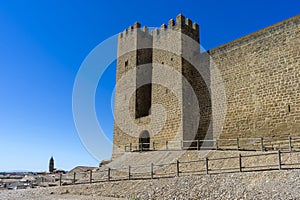 Castle of Sádaba in the autonomous community of Aragon, Spain