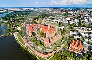 Malbork Castle on the bank of the Nogat River. UNESCO world heritage in Poland photo