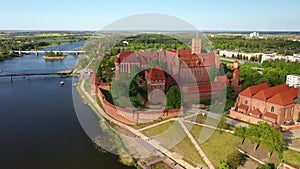 The Castle of the Teutonic Order in Malbork by the Nogat river.