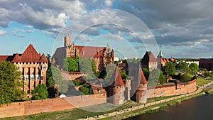 The Castle of the Teutonic Order in Malbork by the Nogat river.