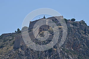 Castle On Top Of The Mountain In Nauplion. Architecture, Travel, Landscapes, Cruises.