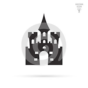 Castle Tower icon. Vector illustration of logo isolated on white background. Eps10