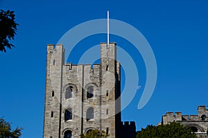 Castle tower and the Moon