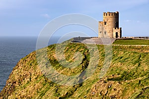 Castle tower over Coffs of Moher