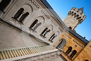 Castle tower and stairway, Neuschwanstein castle