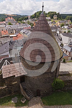 Castle tower, Wehrturm Elsterberg, Burg Ruine